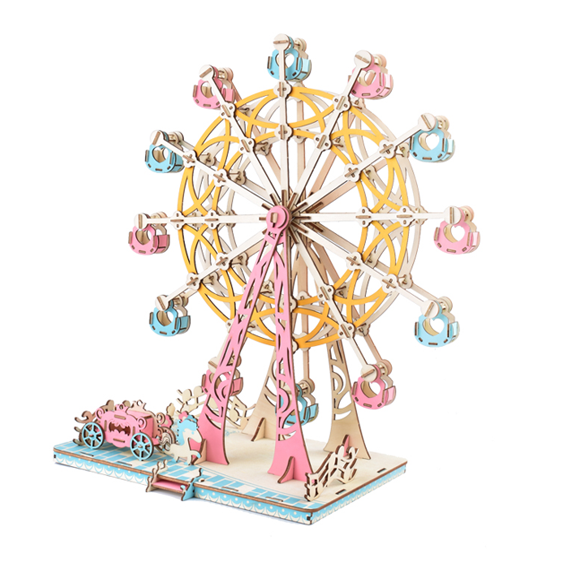 Colorful Puzzles Toys - Ferris Wheel Eco-friendly  Cognitive training early education Wooden Toys size of 33.3X20.6X38.5CM